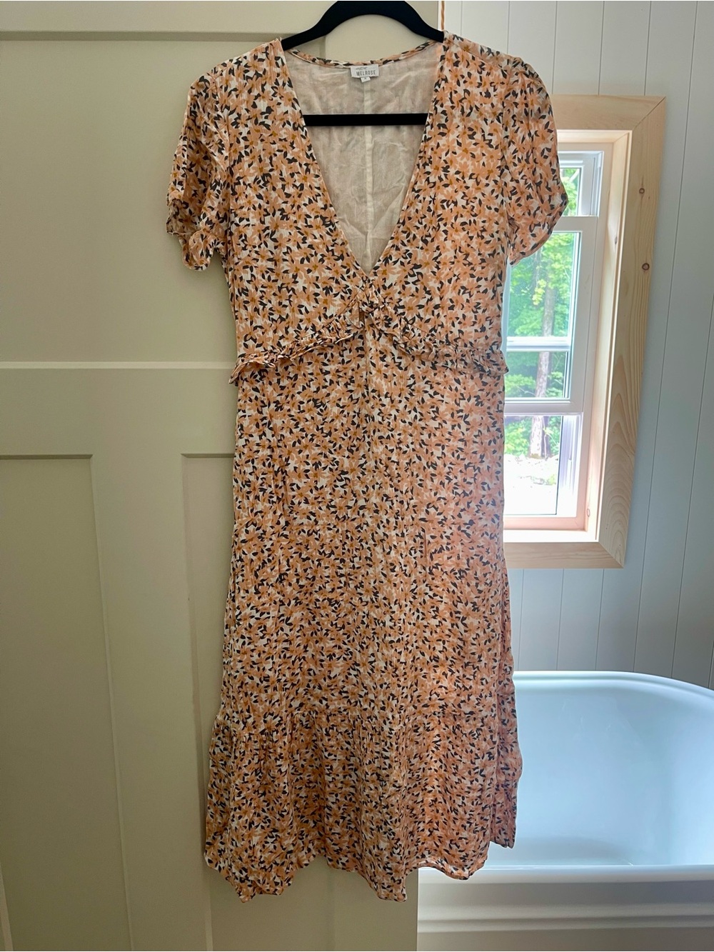 PINK FLORAL MIDI DRESS